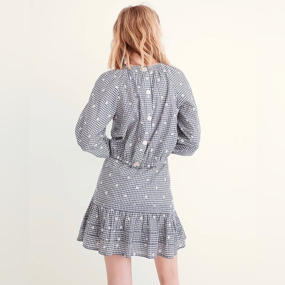 🆕 Madewell Embroidered Button Back Shirt Gingham Check Women’s Size 2X - Picture 3 of 10